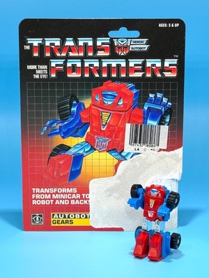 Near MINT - Vintage G1 Transformers GEARS Pre-Rub w/Cardback - 1984 Hasbro