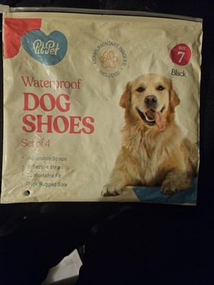 Pitpet Waterproof Dog Shoes -New StylishShoes for Dogs, Black  SIZE 7