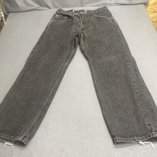Levi's Silver Tab Jeans Black Loose Straight 34x30 Vtg Distressed USA SilverTab