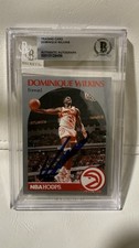 1990-91 NBA Hoops Dominique Wilkins Autographed Beckett Atlanta Hawks Card