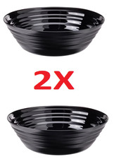 2xIKEA NÄTBARB Black Serving Bowls Round Salad Pasta Soup Bowl Home Kitchen 22cm