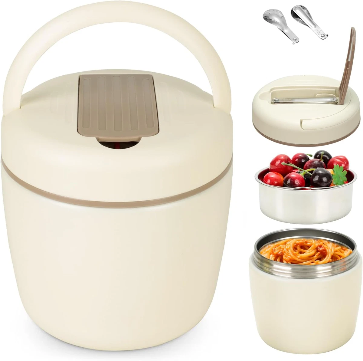 Qcwwy Contenitore Termico Da 1,5L In Acciaio Inox: Mantiene Il Pranzo Caldo O Fresco Per Ore, Ideale Per Lavoro E Gite! - 5