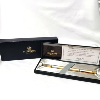 MIKIMOTO Single Pearl Ballpoint Pen with Box & Case [VG] Limited