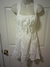 CUTE SHEIN SIZE S WHITE LACE MINI HALTER DRESS LINED HIGH BODICE NEW 👩