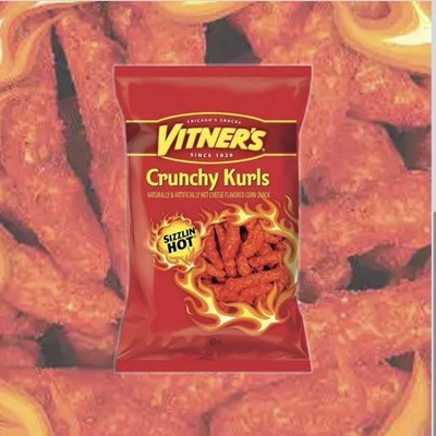 Vitner s Sizzlin  Hot Cheese Crunchy Kurls, 6 packs of 1oz Bag