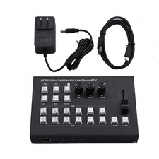 1PC 4K 4 HDMI Video Switcher Multi Camera Live Streaming Production Recorder