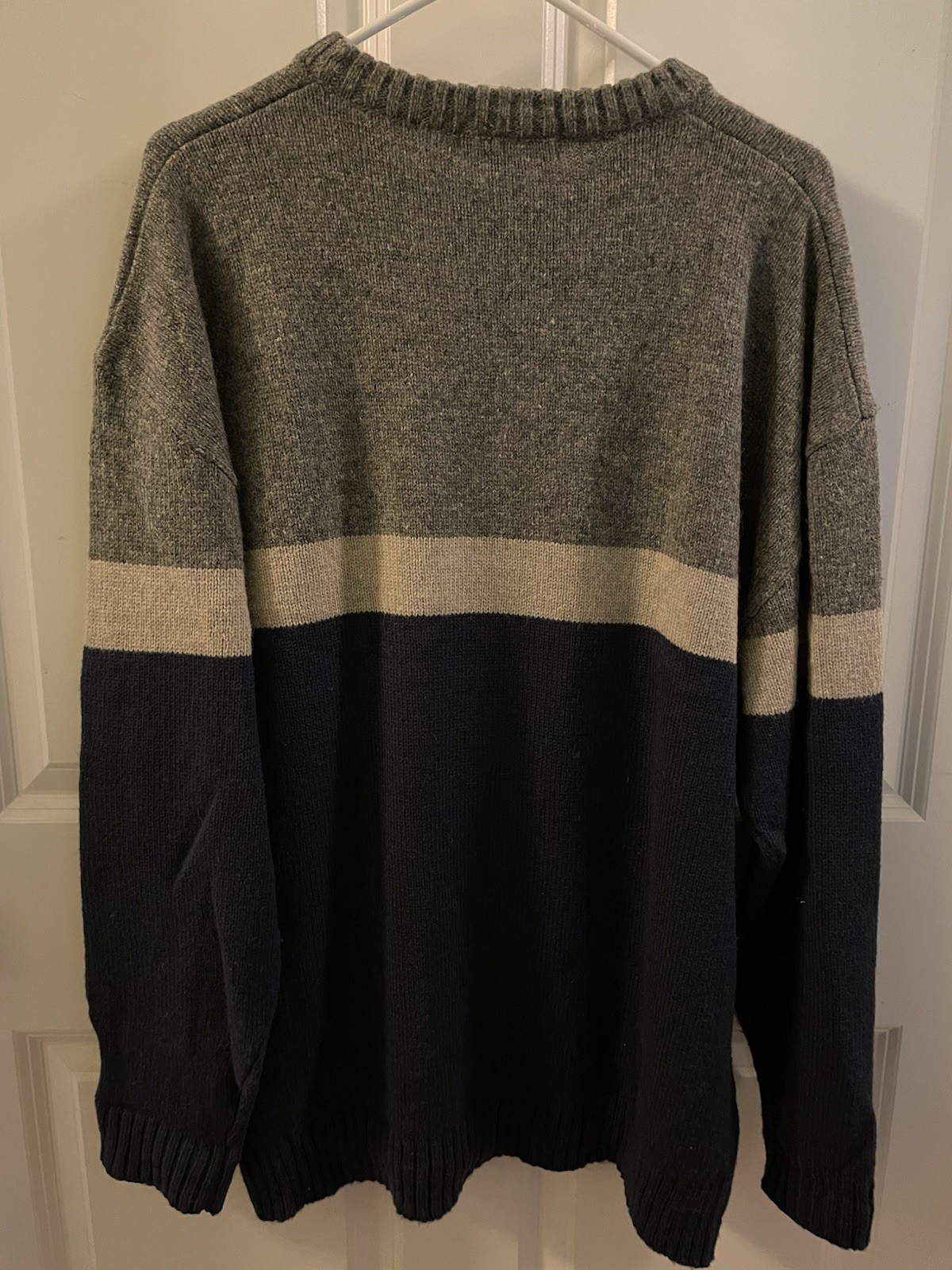 Basic Equipment Colorblock Sweater Large Gray Nav… - image 5