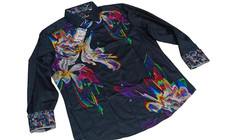 Robert Graham Aurora Abstract colorful embroidered Shirt M Medium 348 Sold out