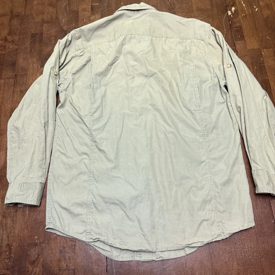 Camisa de Tiro Orvis Para Hombres M Manga Larga Algodón Tostado Caqui Acolchada Hombro Caza Foto 4 de 4