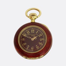 Patek Phillipe Red Guilloché Enamel Pendant ...
