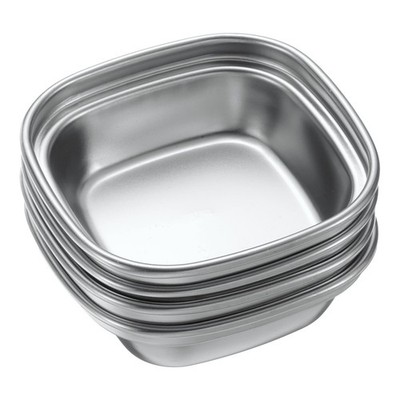 uxcell 4 Pack Stainless Steel Dish Dipping Bowls with 1 Rectangular Compartment