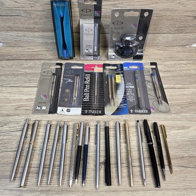 Vintage Parker Jotter Pen Lot Sheaffer Paper Mate Füllfederhalter Mine Tinte - Lot