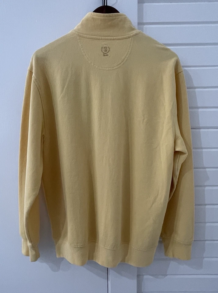 Pullover amarillo vintage IZOD cuarto cremallera talla M único bordado caballo Foto 4 de 4