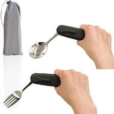 Adaptive Utensils Spoons Forks Set,Open Handle Design Provides Several Positions