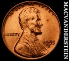 1955-S Lincoln Wheat Cent - Red Choice Gem Brilliant Unc  No Reserve  #G8701