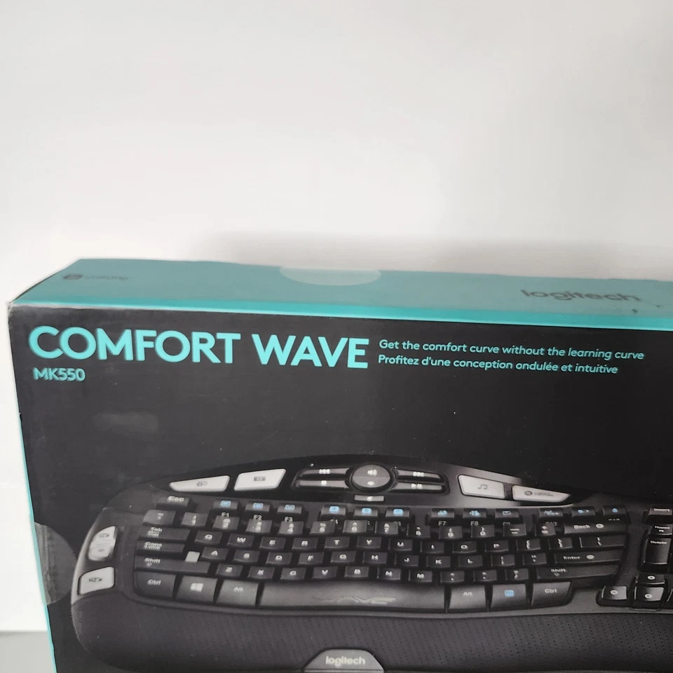 Logitech MK550 Wireless Wave Ergonomic Keyboard Mouse Combo New Sealed - Image 2 of 4