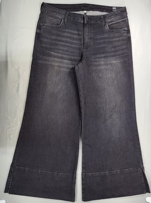 KUT from the Kloth Goldie Mid-Rise Super Flare Jeans in Washed Black 14