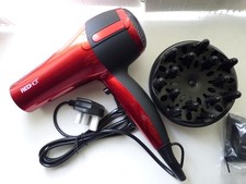 2200W Red Hot Professional Hair Dryer w/Diffuser & Nozzle Salon StylerPro