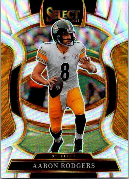 2025 Panini Select #51 Aaron Rodgers Silver Prizm