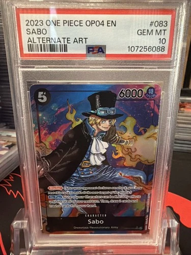 2023 ONE PIECE OP04-KINGDOMS OF INTRIGUE ALTERNATE ART #083 SABO PSA 10