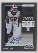 2018 Panini Contenders Rookie Playoff Ticket 49/99 Micah Kiser #228 Auto 0w8