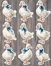Goose Blue Bow Die Cut Vinyl Stickers Set Scrapbooking Laptop Waterbottle