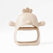 Beige Pacifier Teether Toy Never Drop Baby Teether Wrist Wearable Baby Teethi...