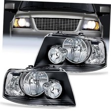 Headlight Assembly 2003-2006 Ford Expedition Black Housing Clear Reflector