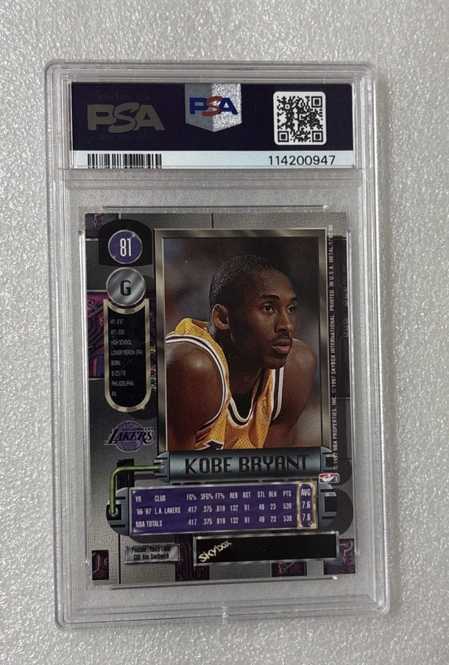 1997-98 Metal Universe Kobe Bryant #81 PSA 8 NM-MT Los Angeles Lakers HOF - Image 2 of 3