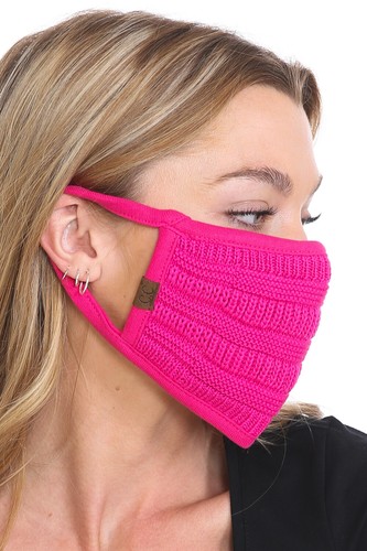 C.C Reusable Washable Knit Ribbed Face Mask - Picture 16 of 30