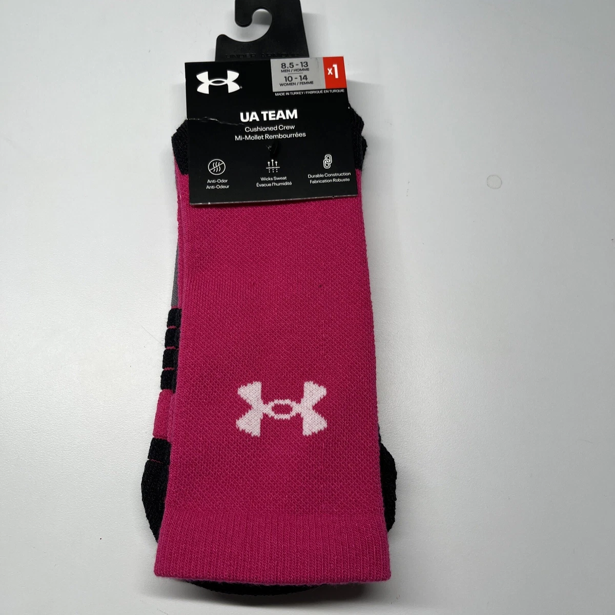under armour soccer socks Color TROPIC PINK size8.5 13 MEN HOMME