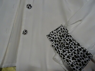 Corsage Habillé Femme élégant Paris - Taille Large 44/46 - Blanc/noir, Polyester, Occasion Très Bon état