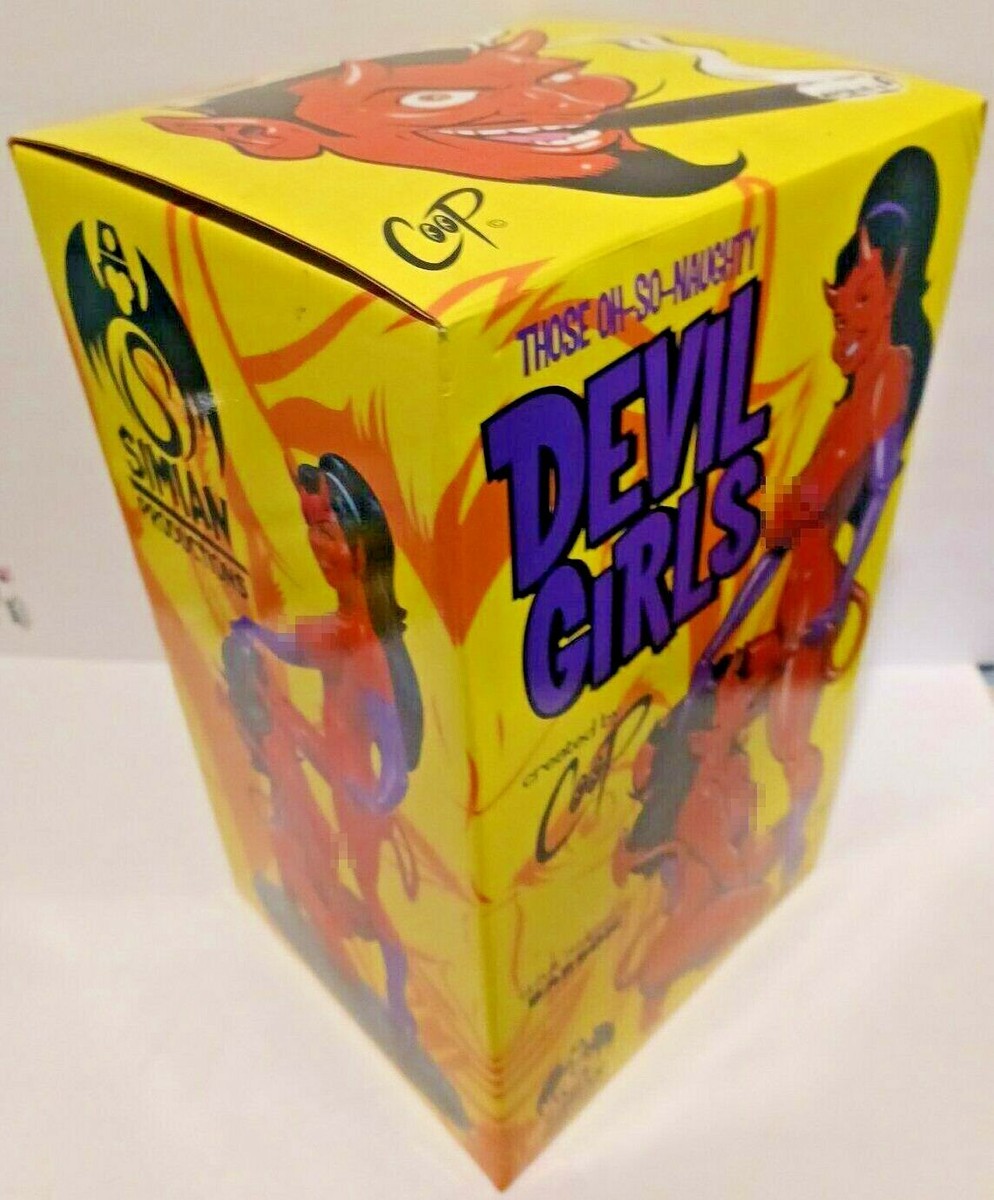 Coop DEVIL GIRL DOUBLE STATUE by BARSOM 2003 Simian Productions No