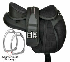 Black Treeless Freemax Synthetic Horse Saddle with Girth Sizes 14" - 19"