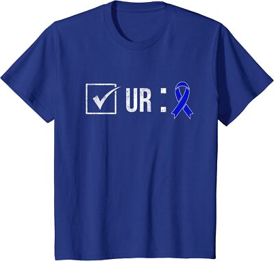 Check Your Colon Awareness Colonoscopy Blue Ribbon Youth Unisex T-shirt ...