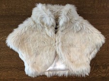 Baby Gap Toddler Girls Faux Fur Shrug Vest - Ivory / Cream - Size 3T / 3 Years