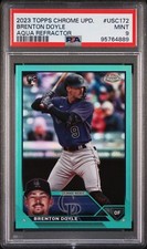 Brenton Doyle 2023 Topps Chrome Aqua Refractor RC PSA 9 MINT #/199 Rockies POP 2