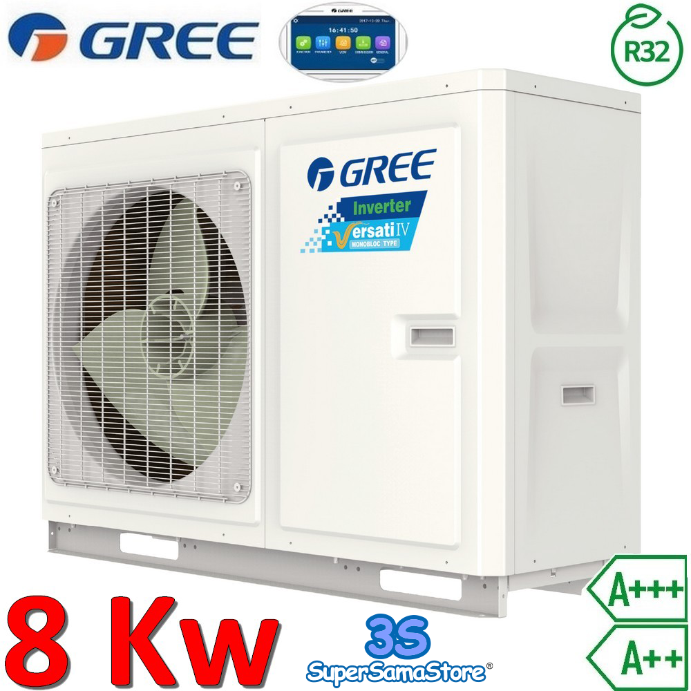Pompe à chaleur monobloc air-eau Gree Versati 3 R32 10,0 kW 1 PH