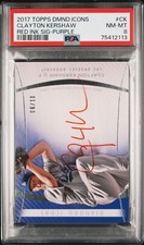2017 Diamond Icons CLAYTON KERSHAW CK Red Ink AUTO Purple 6/10 PSA 8 NM MINT