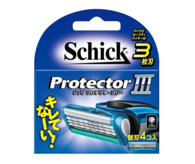 Schick Protector Three Replacement 3 blades 4 coins Pack Stainless steel blade