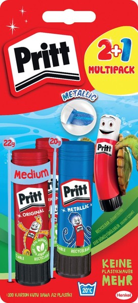 Pritt Design-Klebestift, 2 X 22 G + 1 X 20 G Blisterkarte-image