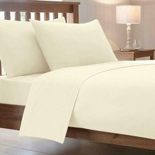 Breathable & Soft Complete Bedding Set 800/1000 TC Ivory Solid UK-King