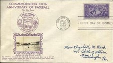 US BASEBALL FIRST DAY Sc#855 CROSBY CACHET 