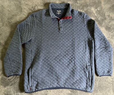 RHONE Gramercy Mens Size XL Quilted Long Sleeve Pullover Snap Button in  Blue