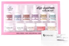 Kiara Sky DIP Dipping Powder System Color Kit W/ Free Recycle System Dip Case.