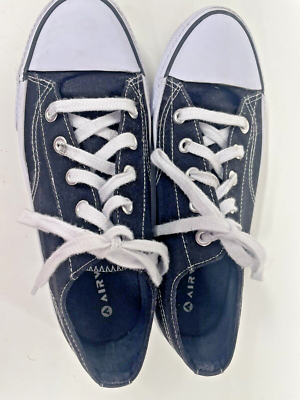 Airwalk Low Top Black Canvas White Toe Cap Lace Up Size 9 | eBay