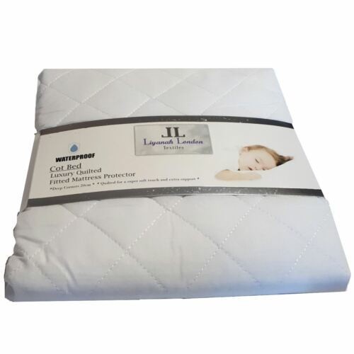 Waterproof Cot Bed Luxury Quilted Fitted Mattress Protector Cover 70x 140x 20cm - Picture 1 of 4