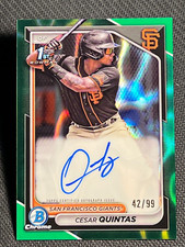 2024 Bowman Chrome 1st GREEN REFRACTOR PROSPECT ROOKIE AUTO Cesar Quintas /99