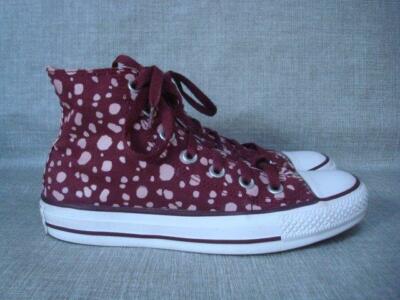 CONVERSE UK MAROON PINK LEOPARD BASEBALL BOOTS