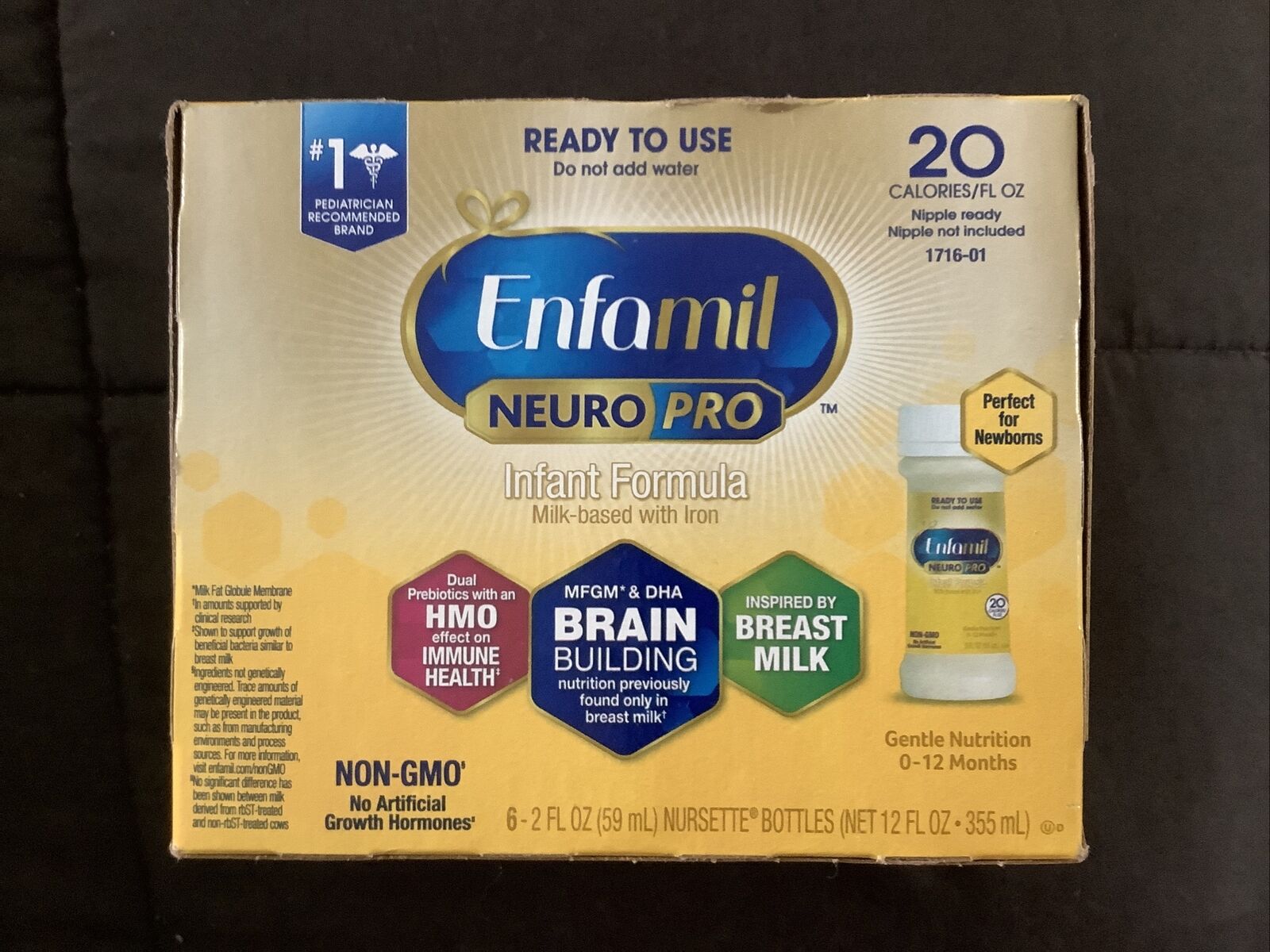 6-2oz Enfamil Neuro Pro Ready To Use Formula Bottles Exp. 8/2022